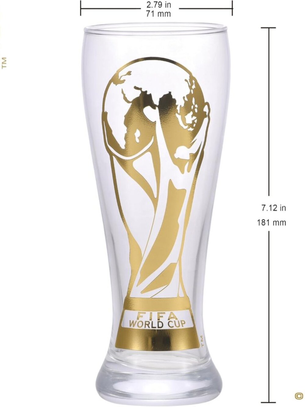 Official FIFA World Cup 2026 Edition 11oz Trophy Beer Glass, Historic Item - Picture 3 of 7